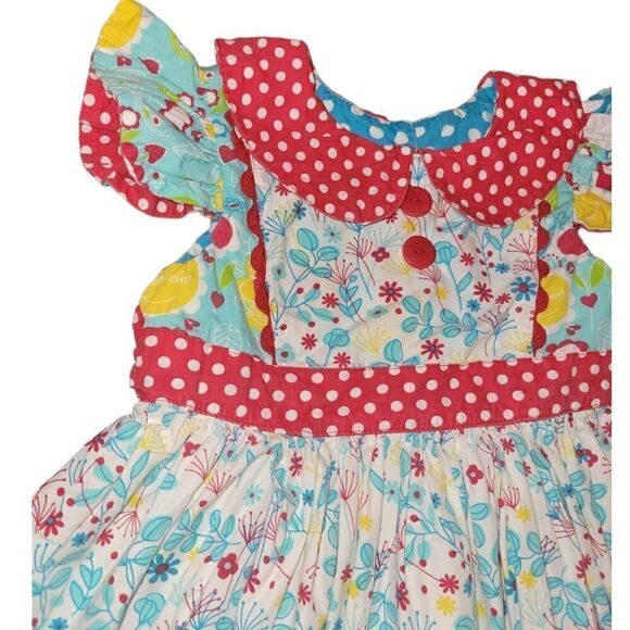 JELLY THE PUG SUNSHINE BEVERLY Floral Polka-dot DRESS 6 - Picture 5 of 10
